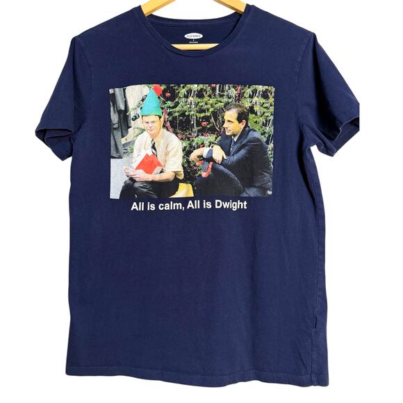 OLD NAVY The Office All is Calm All is Dwight Christmas Graphic Tee, Size S - Picture 1 of 4